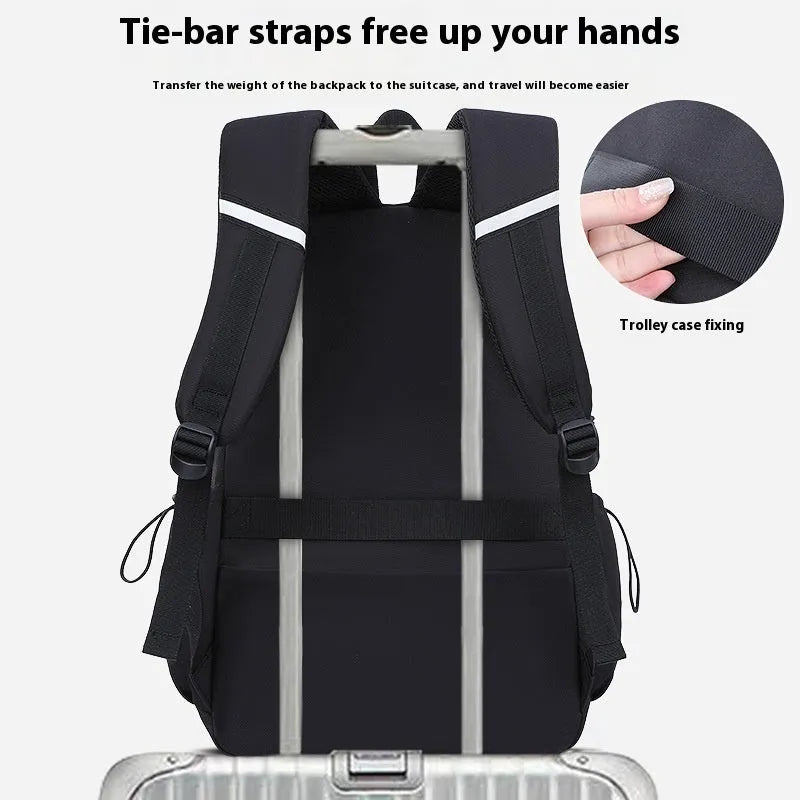 School Trends backpack in black, gray, and purple, made from Oxford cloth with curved shoulder straps for girls grade 4-9