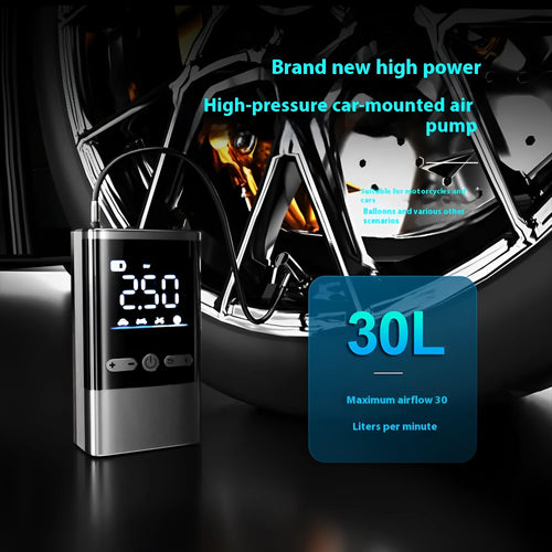 12V car inflatable high power 10Pa high pressure wireless air pump with plastic casing and nozzle attached