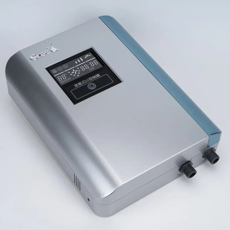 Ozone water generator in Silver blue finish for kitchen and bathroom water treatment with automatic operation