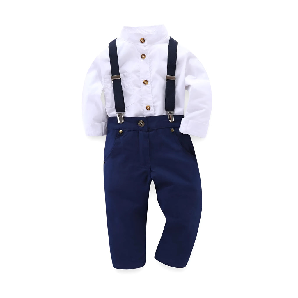 Blue boys' suit with jacket and trousers in regenerated cellulose fibre fabric for formal occasions