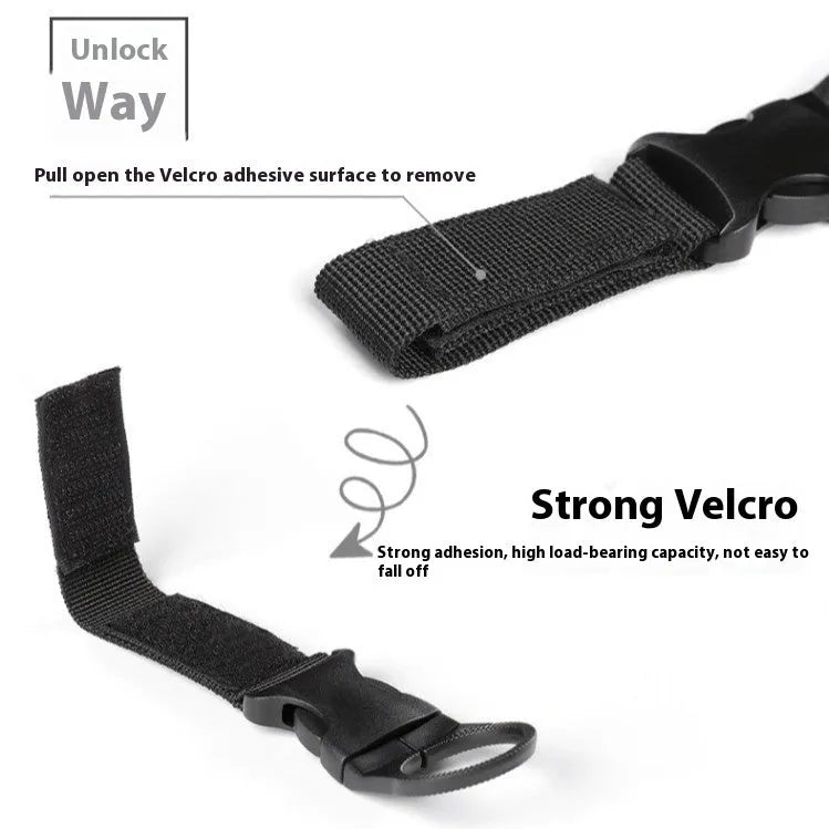 Outdoor Tactics nylon water bottle hanging buckle webbing strip in black colour