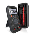 High precision digital multimeter with LCD display, black casing, 153 x 70 x 53 mm, battery powered.