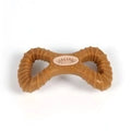 Durable rubber dog chew bone toy in Y-shape and 8-shape designs for teeth cleaning.