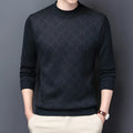 Men's long sleeve fleece pullover t-shirt, round neck, straight cut, grey or navy blue, sizes L to 3XL
