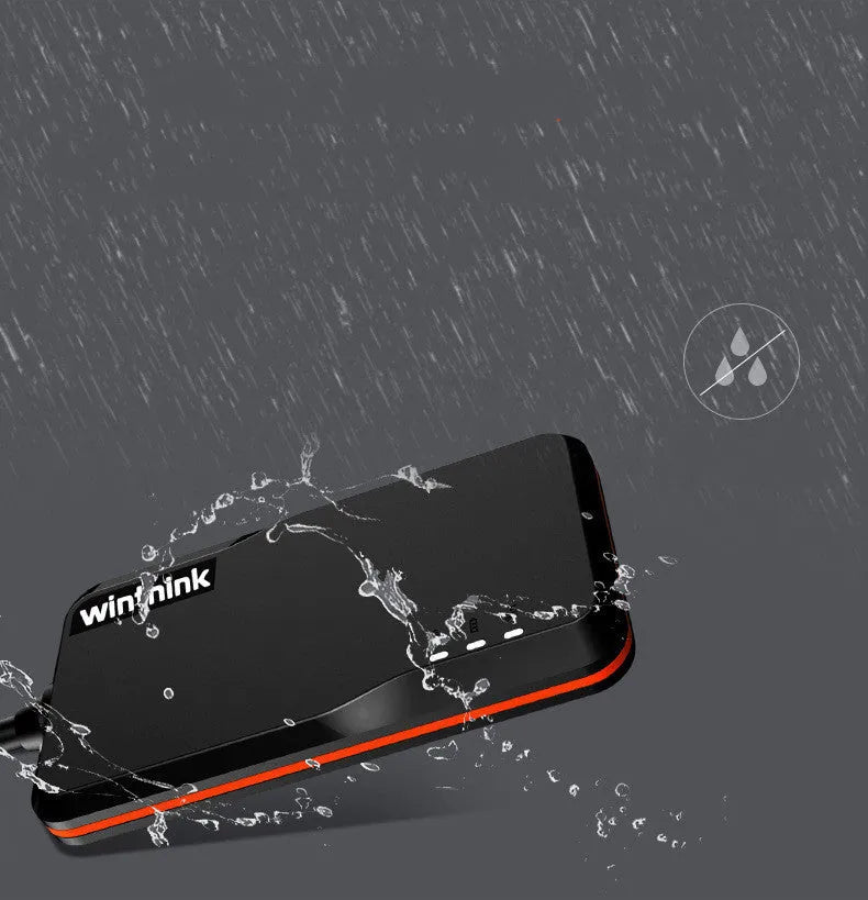 Black automotive GPS locator with ABS casing, 78x41x12mm, for electric vehicle tracking