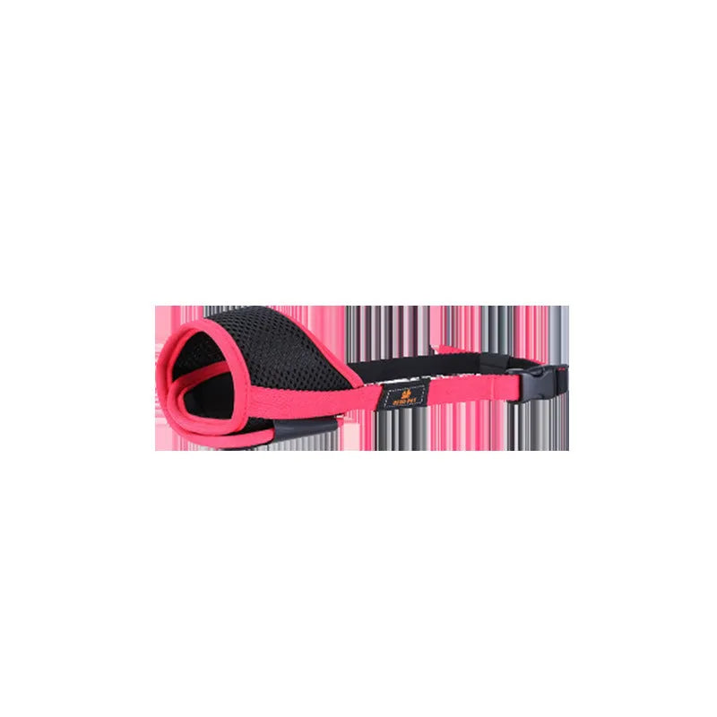 Dog mouth cover anti-bite anti-bark adjustable cloth mask in red for small and large dogs allowing drinking water