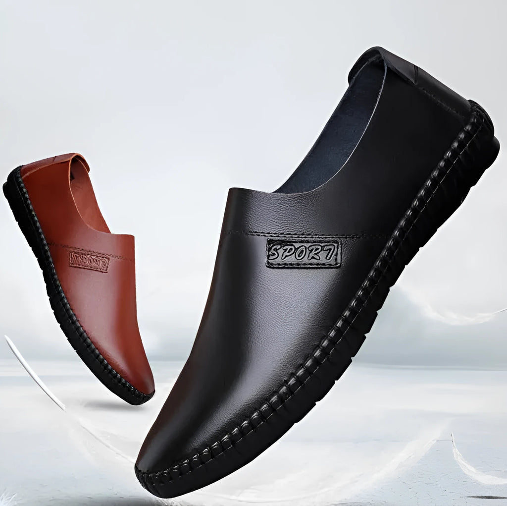 New Strap Man Casual Shoes PU Upper Rubber Outsole Black Brown Solid Spring Autumn