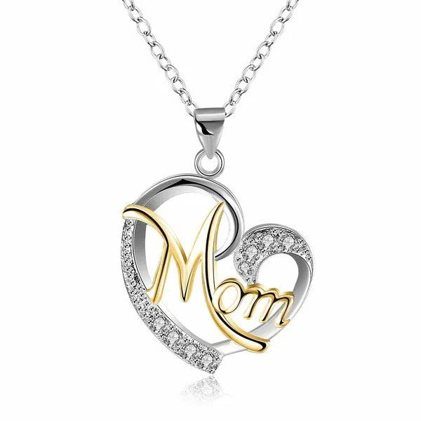 Heart-shaped diamond wish necklace with copper plated platinum finish, adjustable chain 21-50cm, colour variant all white