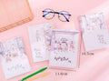Cherry Blossom colour page button notebook with PU cover, 11cm x 15cm, spiral binding, two style designs