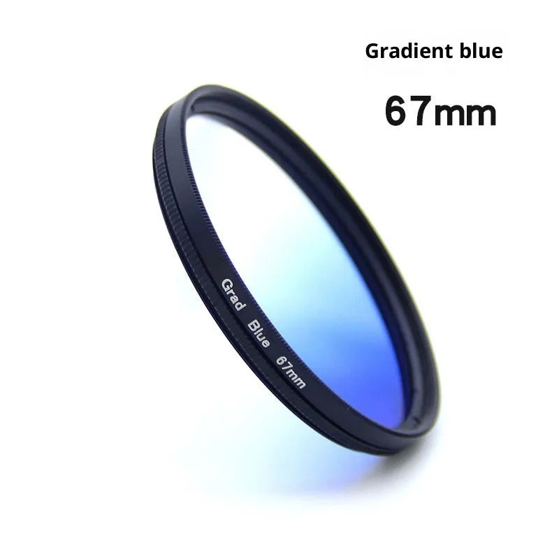 52mm gradient mirror camera filter in gray and blue for travel photography