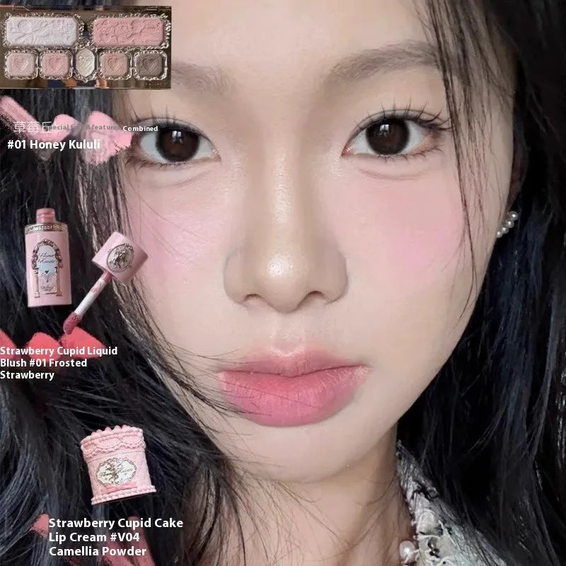 Strawberry Cupid Liquid Blush cosmetic product in six colour shades