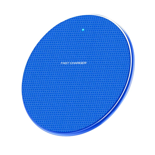 10W wireless charger pad in black, 101mm diameter, slim design for Qi phones