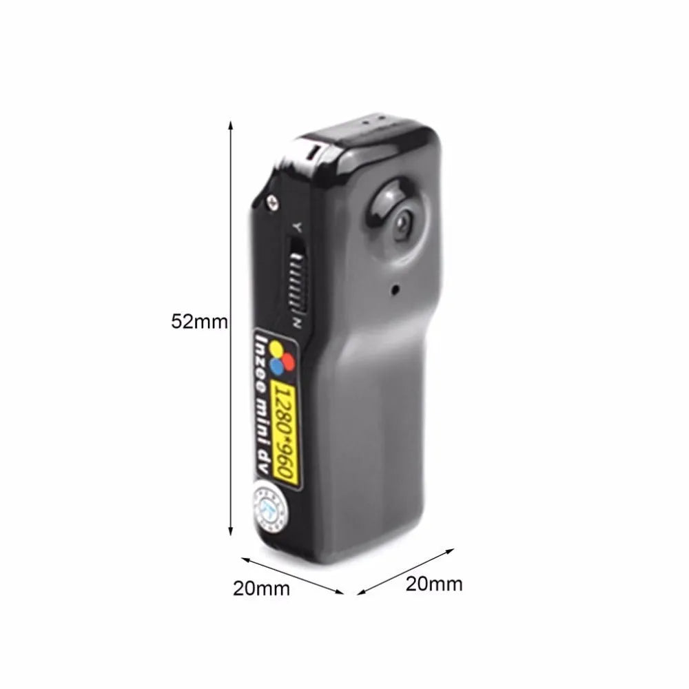 MD80 black digital camera with CMOS sensor and 480P video recording, compact mini DV design