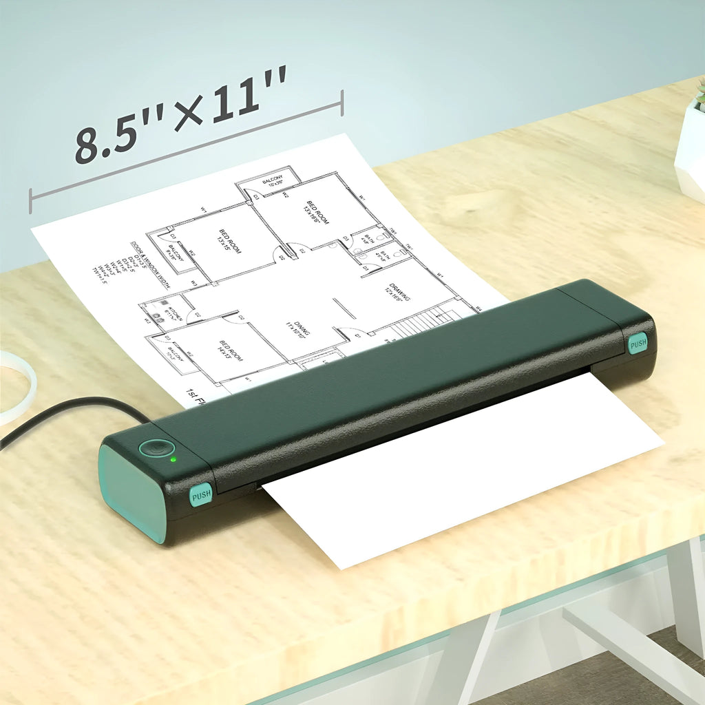 Phomemo M08F white portable A4 thermal printer with Bluetooth wireless connectivity
