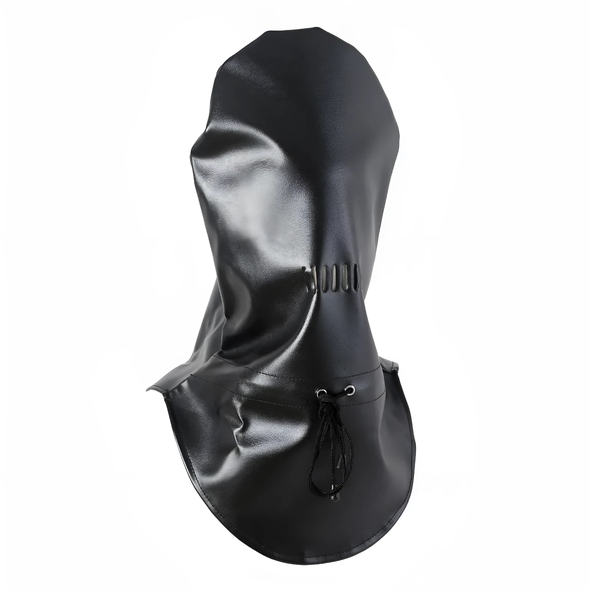 Black PU leather adjustable training mask with straps for adult role play