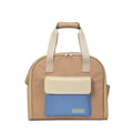Foldable pull-rod pet backpack in nylon, 50-60L capacity, shown in Grey, Khaki, or Pink