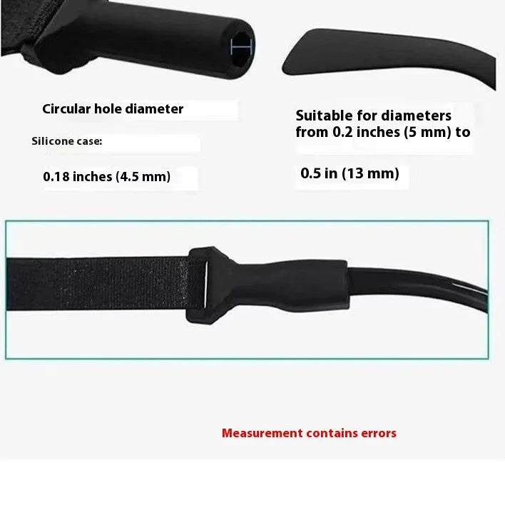 Black adjustable glasses cord with silicone earpiece attachments for anti-slip eyewear security