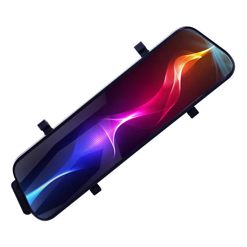 10 inch HD rearview mirror dash cam with 170° angle, 12MP pixel, TF card slot, and USB interface for rear view installation.