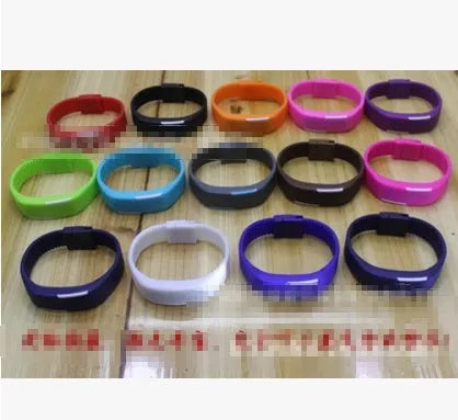 LED wrist watch with digital display, random colour plastic case and strap, lightweight casual design