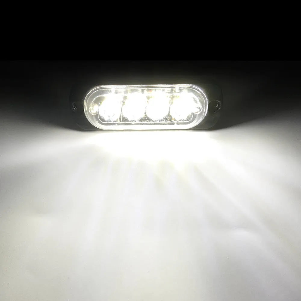 12-24V 4LED strobe side light with insulation film and screws, multiple colour options