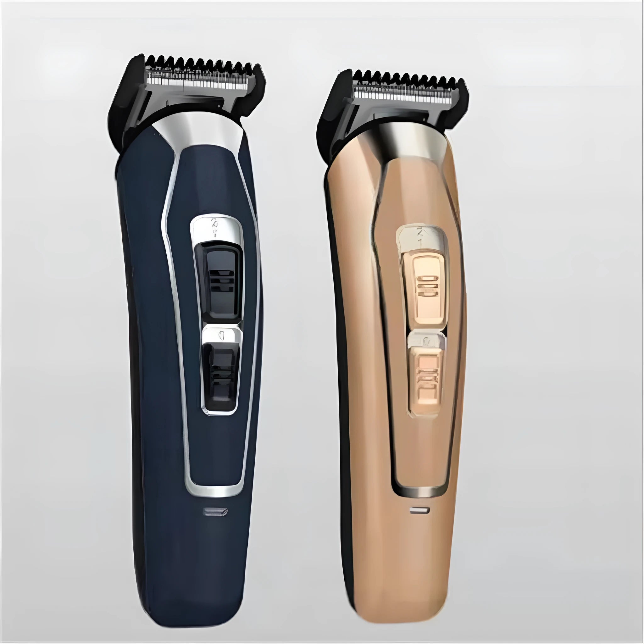 Dark blue rechargeable electric hair clipper with stainless steel blades for cordless haircuts
