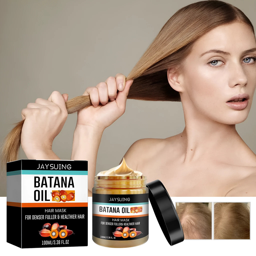 Batana Hair Mask 100ml compact pot with moisturising vitamin E and palm oil formula