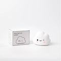 White cloud silicone bedside ambience lamp with compact 115x86x94mm dimensions