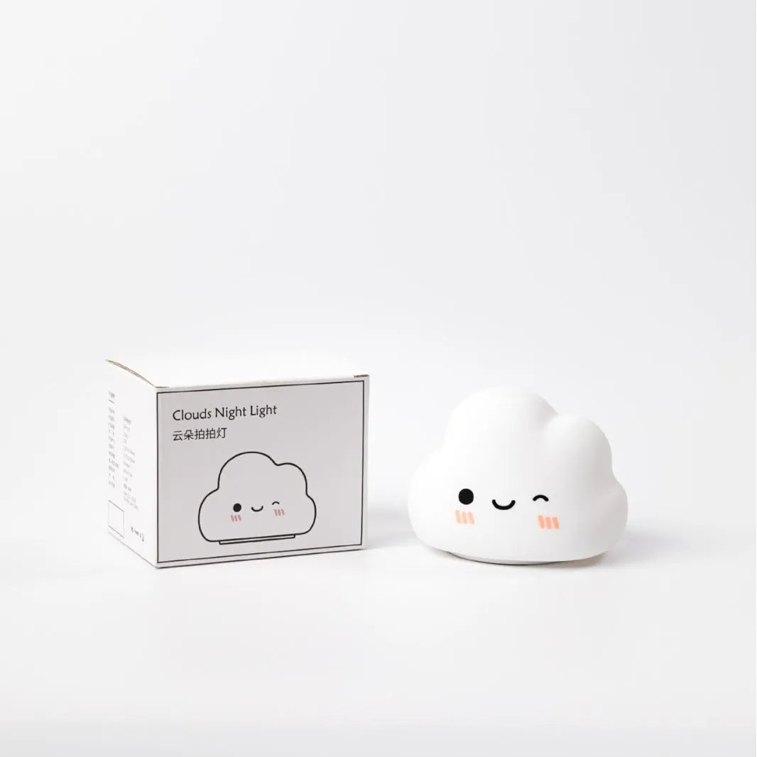 White cloud silicone bedside ambience lamp with compact 115x86x94mm dimensions