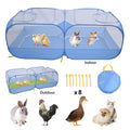 2 in 1 polyester pet playpen, 185 x 64cm, in black or blue, with 8 ground nails and removable bottom