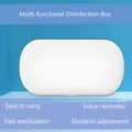 White rectangular wireless UV steriliser box with aromatherapy function for phones and small items.
