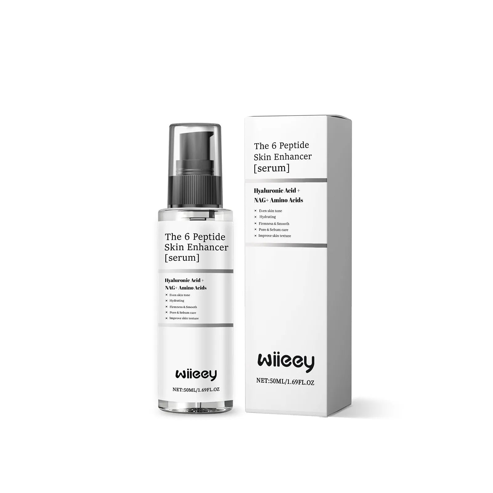 50ml skin enhancer serum bottle with hyaluronic acid and acetyl hexapeptide-8 for face repair