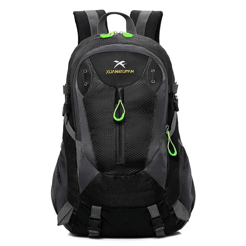 Outdoor climbing bag nylon rucksack with internal computer compartment 31x18x52cm in Black