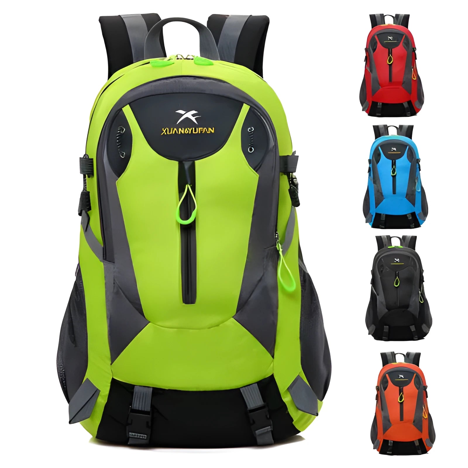 Outdoor climbing bag nylon rucksack with internal computer compartment 31x18x52cm in Black