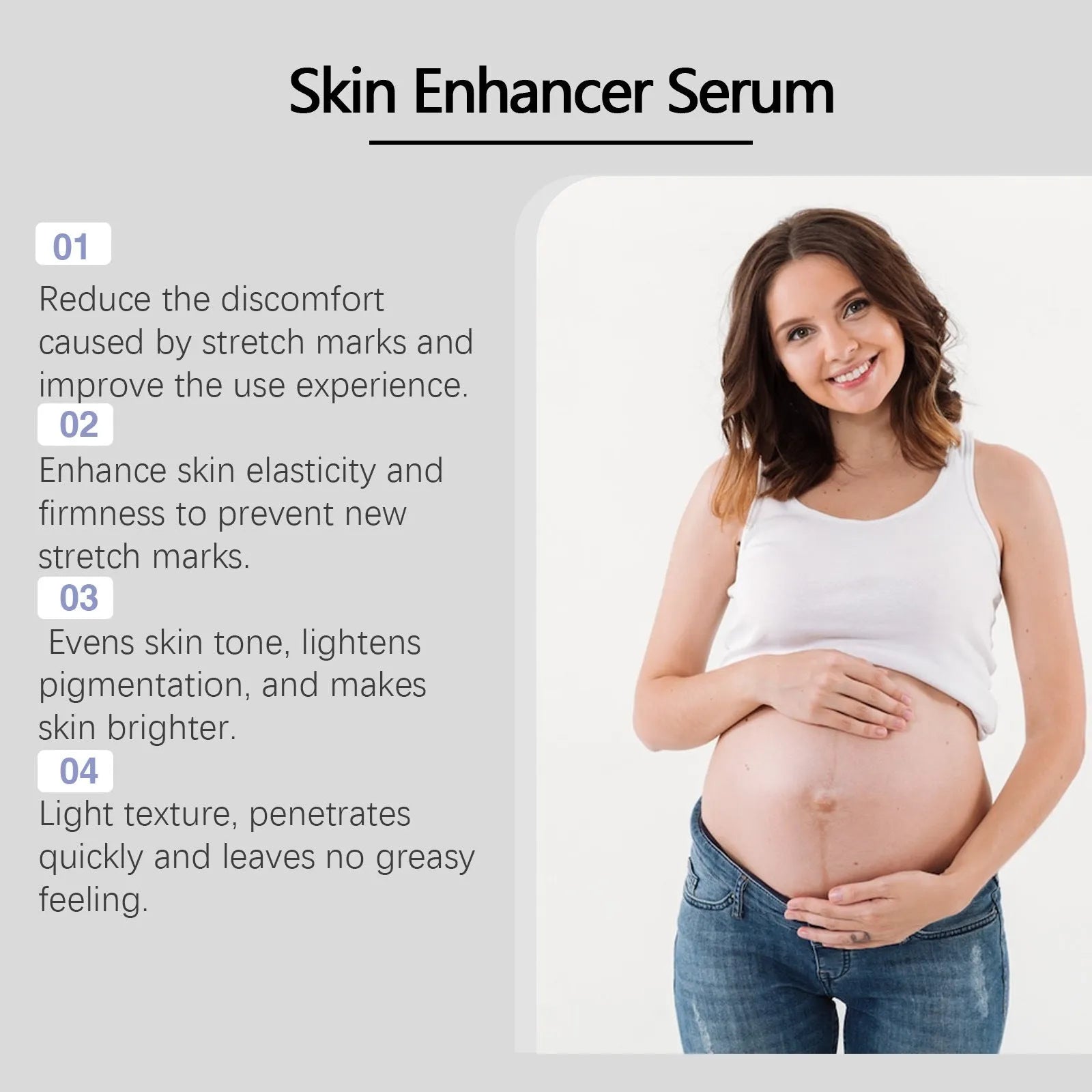 50ml skin enhancer serum bottle with hyaluronic acid and acetyl hexapeptide-8 for face repair