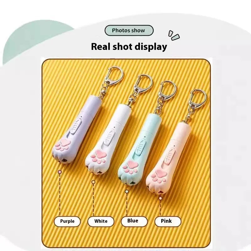 Interactive cat teaser toy in pink, cream white, or sky blue colour for self-play.
