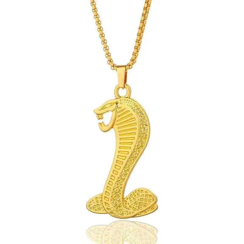 Geometric alloy pendant necklace with inlaid zircon stones in BY0349 gold colour