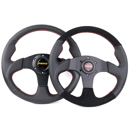 13 inch Bride microfiber leather car steering wheel, 345mm flat plate, black bracket, 70mm screw hole spacing