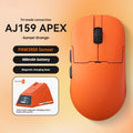 AJAZZ AJ159 white wireless gaming mouse with three-mode connectivity on a desk