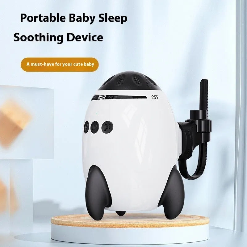 White baby stroller shaking device with Bluetooth and white noise functions