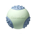 Green and pink durable plastic rolling ball dog toy with 64mm diameter for small and medium dogs