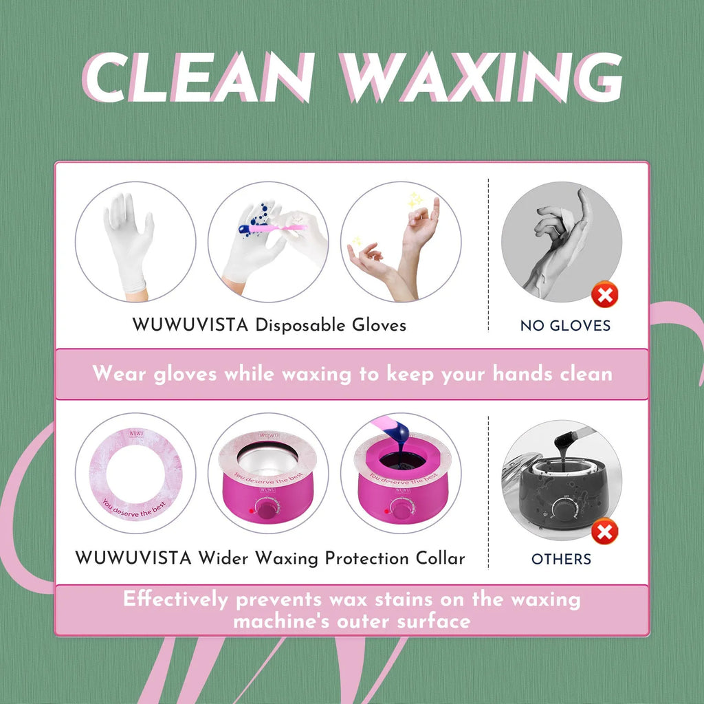 WUWUVISTA 56-piece professional waxing kit with wax warmer, coloured wax beads, applicators, and aftercare products