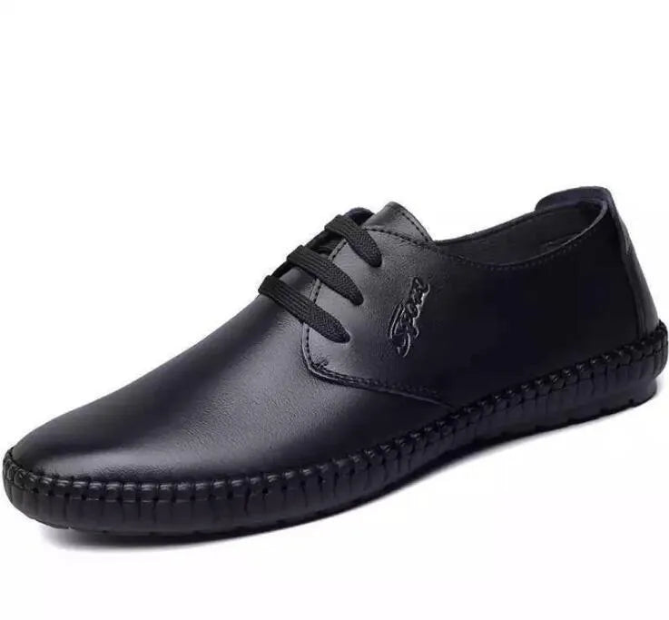 New Strap Man Casual Shoes PU Upper Rubber Outsole Black Brown Solid Spring Autumn