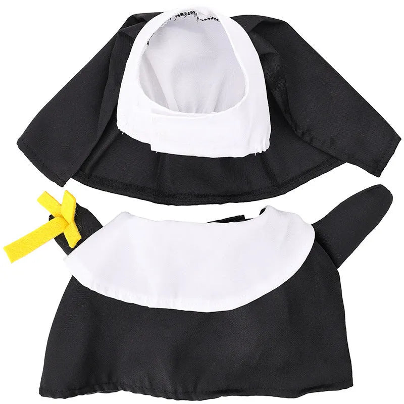 Black polyester nun costume for cats and dogs, free size, for Halloween holiday dress-up