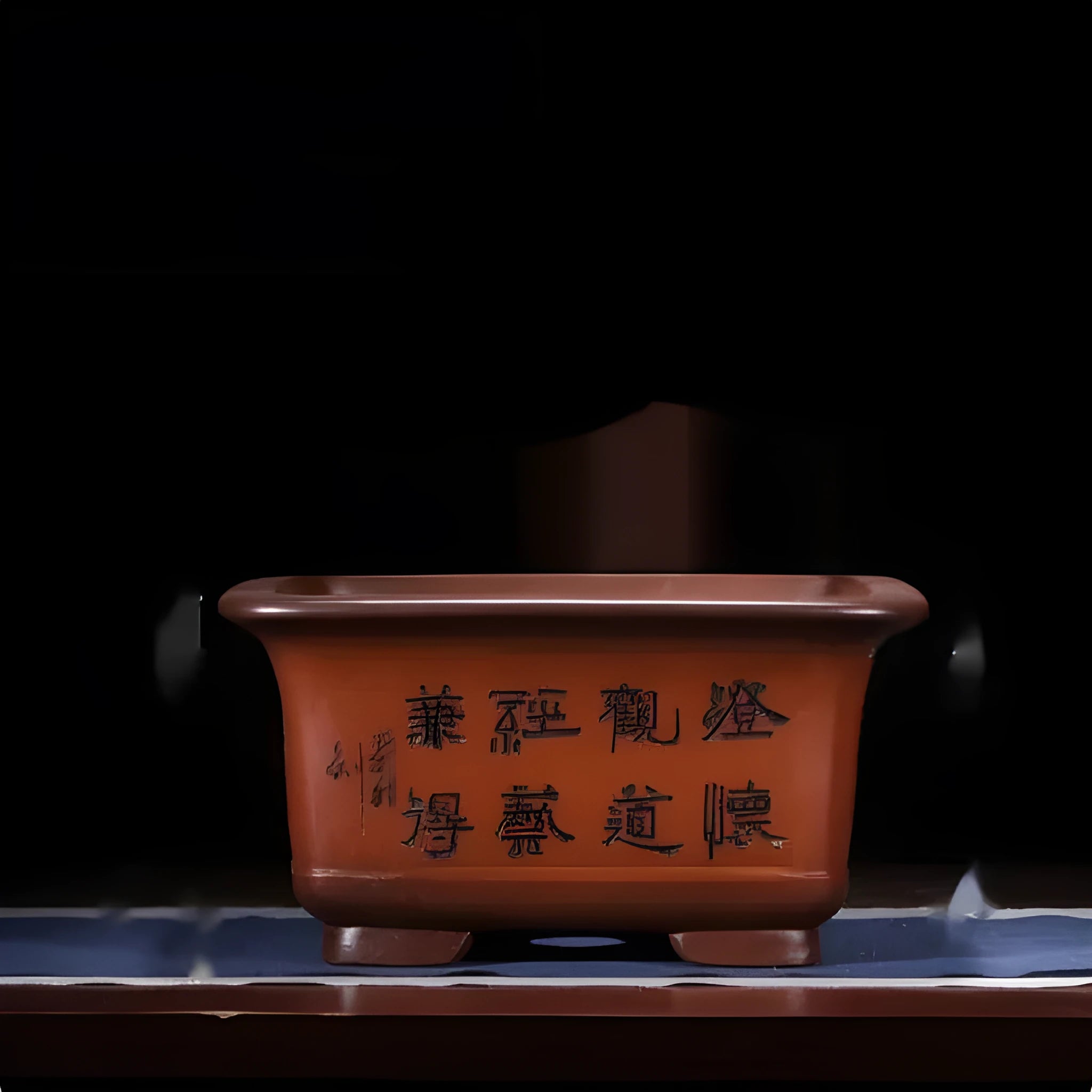 Chinese-style purple clay bonsai flower pot in antique design for indoor planting