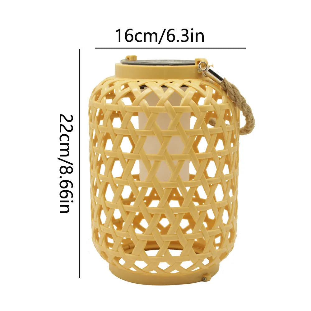 Solar imitation bamboo lantern for outdoor courtyard use with induction sensor and IP44 protection