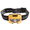 3W waterproof headlamp with white and red LEDs, 70-metre beam, four lighting modes, black finish