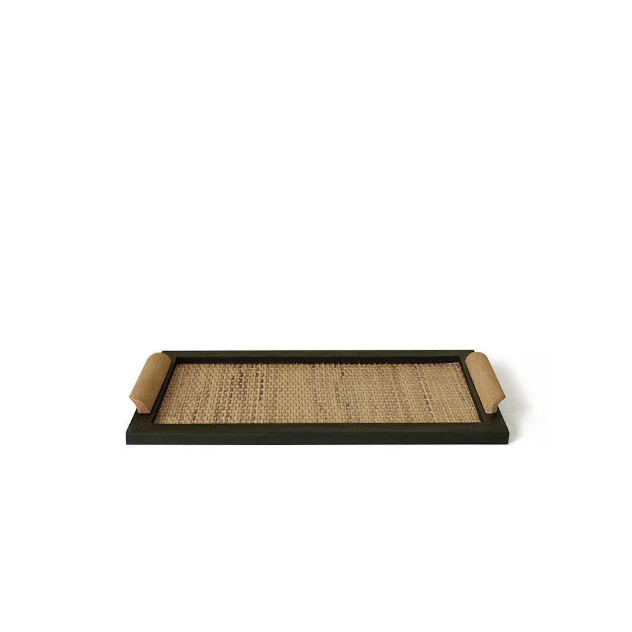 Pine wood dining tray with compartments shown in large and small size options