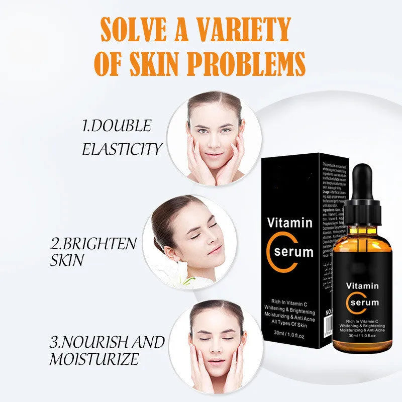 Vitamin C stock solution facial essence 30ml bottle with brightening and moisturising formula for universal skin type