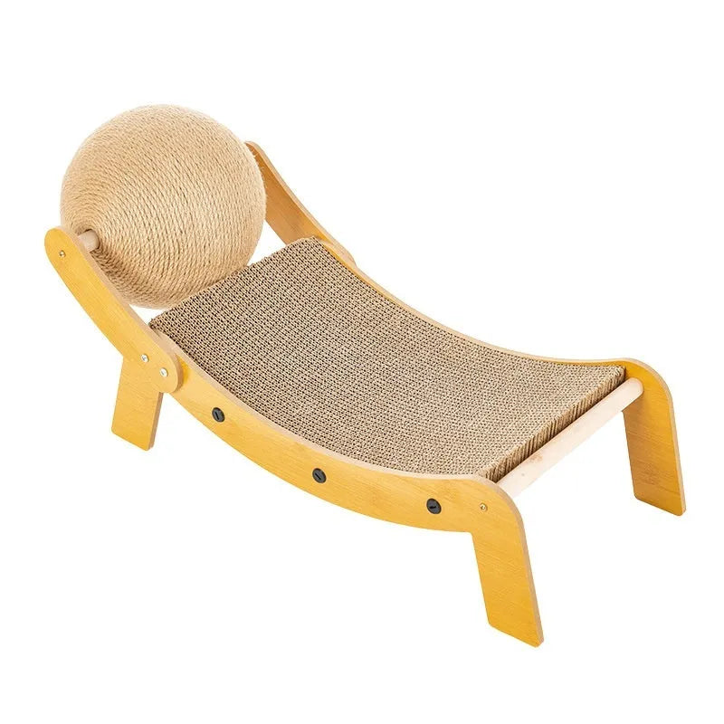 Recliner cat scratch board with sisal composite scratching surface in catch ball style design
