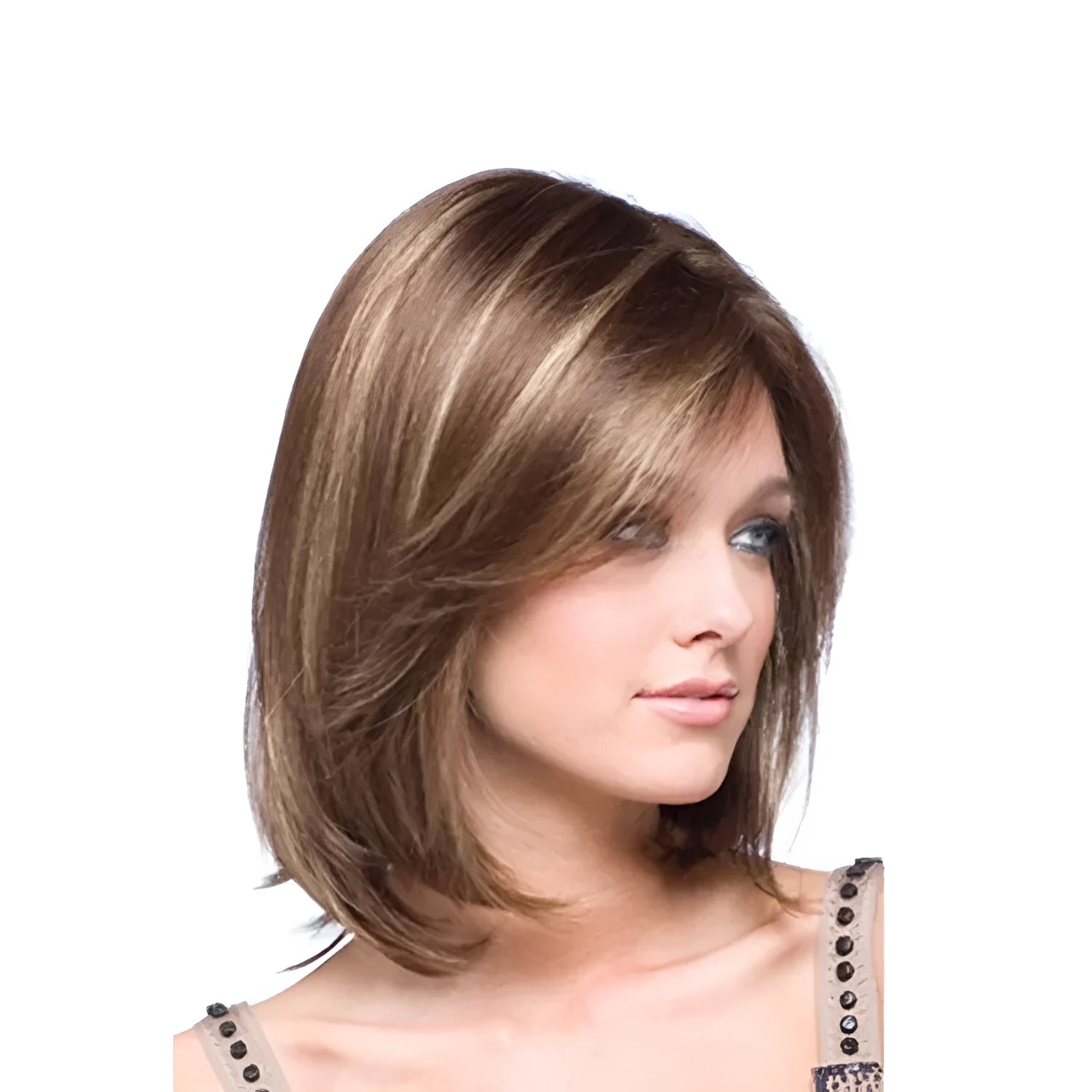 European and American short hair wig 35cm length high temperature wire artificial scalp rose net adjustable fit 52-58cm